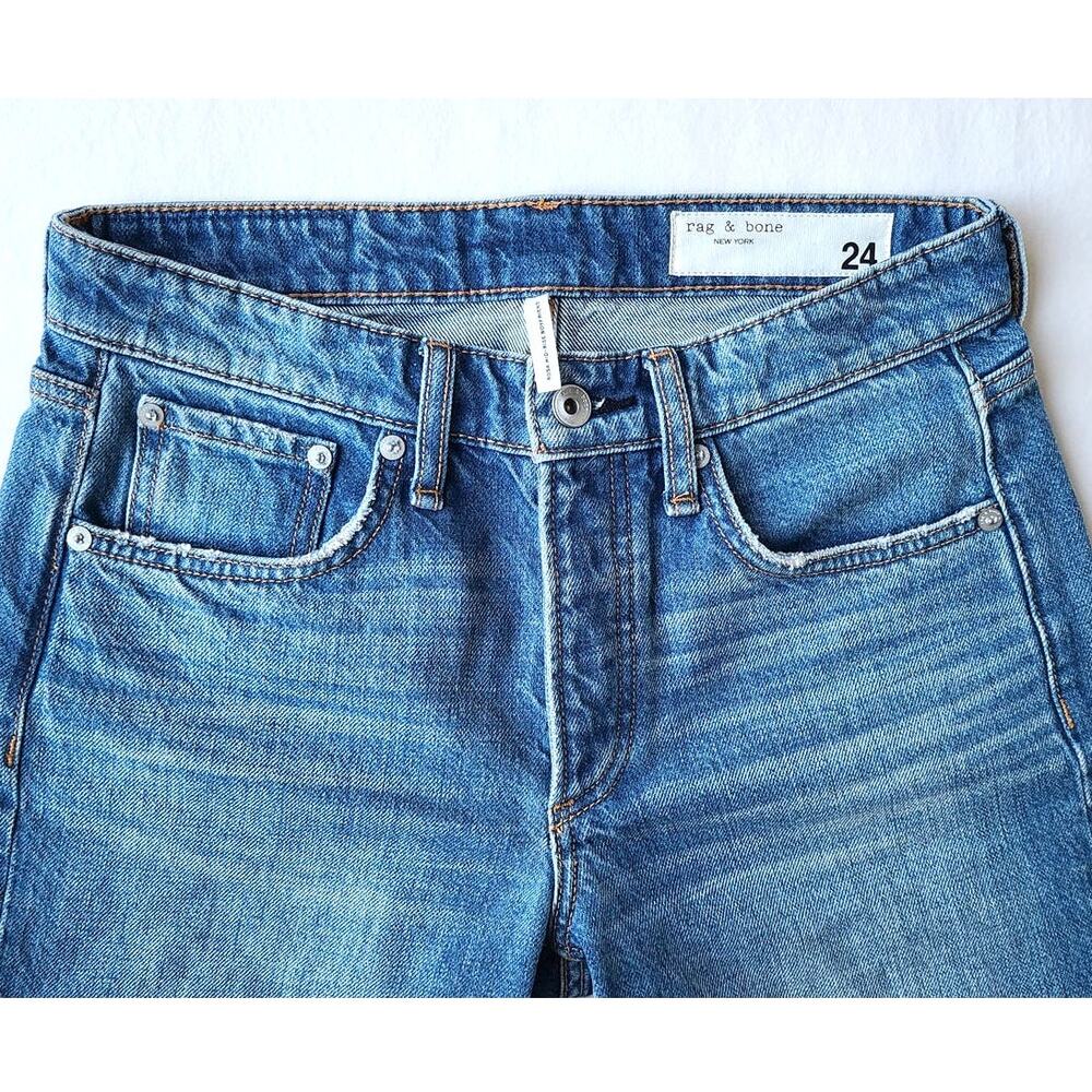 Rag & Bone Rosa Mid-Rise Ankle Boyfriend Clean Mick Blue Jeans Womens Sz 24 EUC - Picture 7 of 16